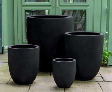 Campania International Fiber Clay Bradford Planter Urn/Planter Campania International Onyx Black Lite Large